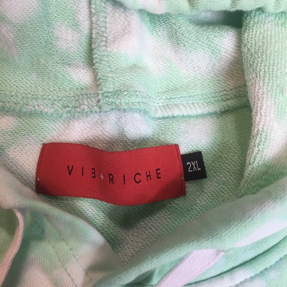 Vie Riche Mens París Hoodie Angel Rose Embroidery  Kangaroo Pocket Green 2XL - Picture 7 of 13